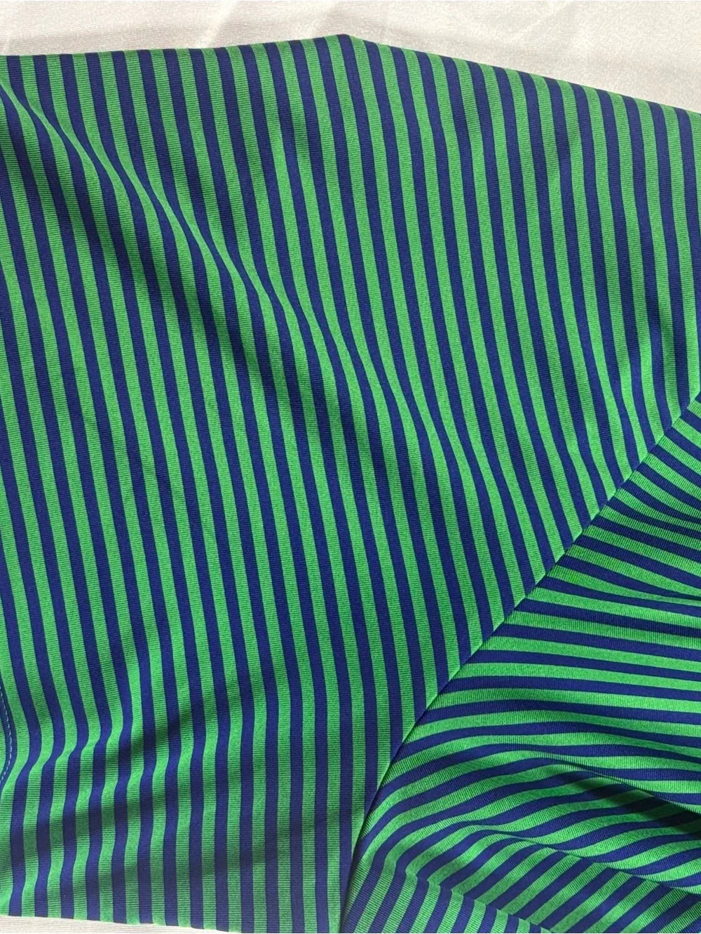 Ralph Lauren RLX Green and Blue Striped Pebble Beach Performance Polo - XL/TG